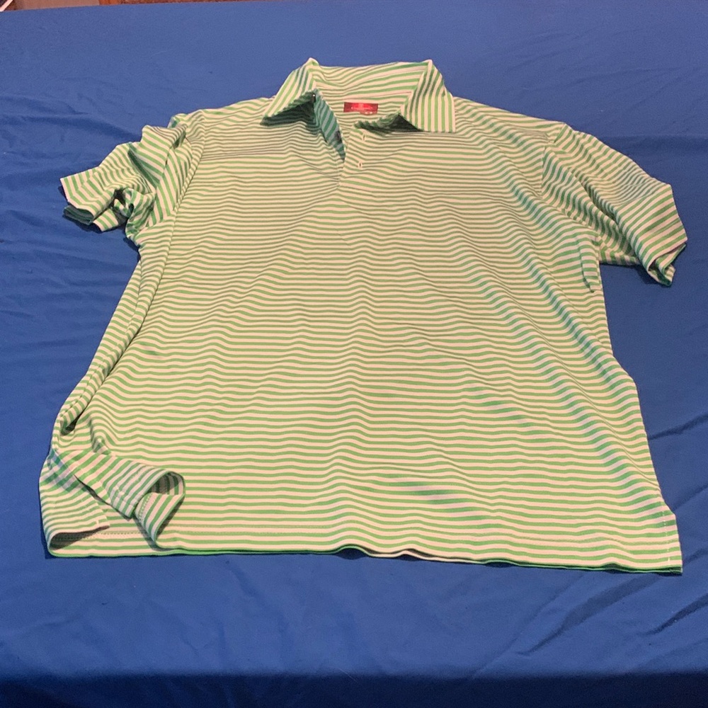 Green Striped Polo Shirt